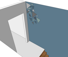 3D escalier bleu avec triangles